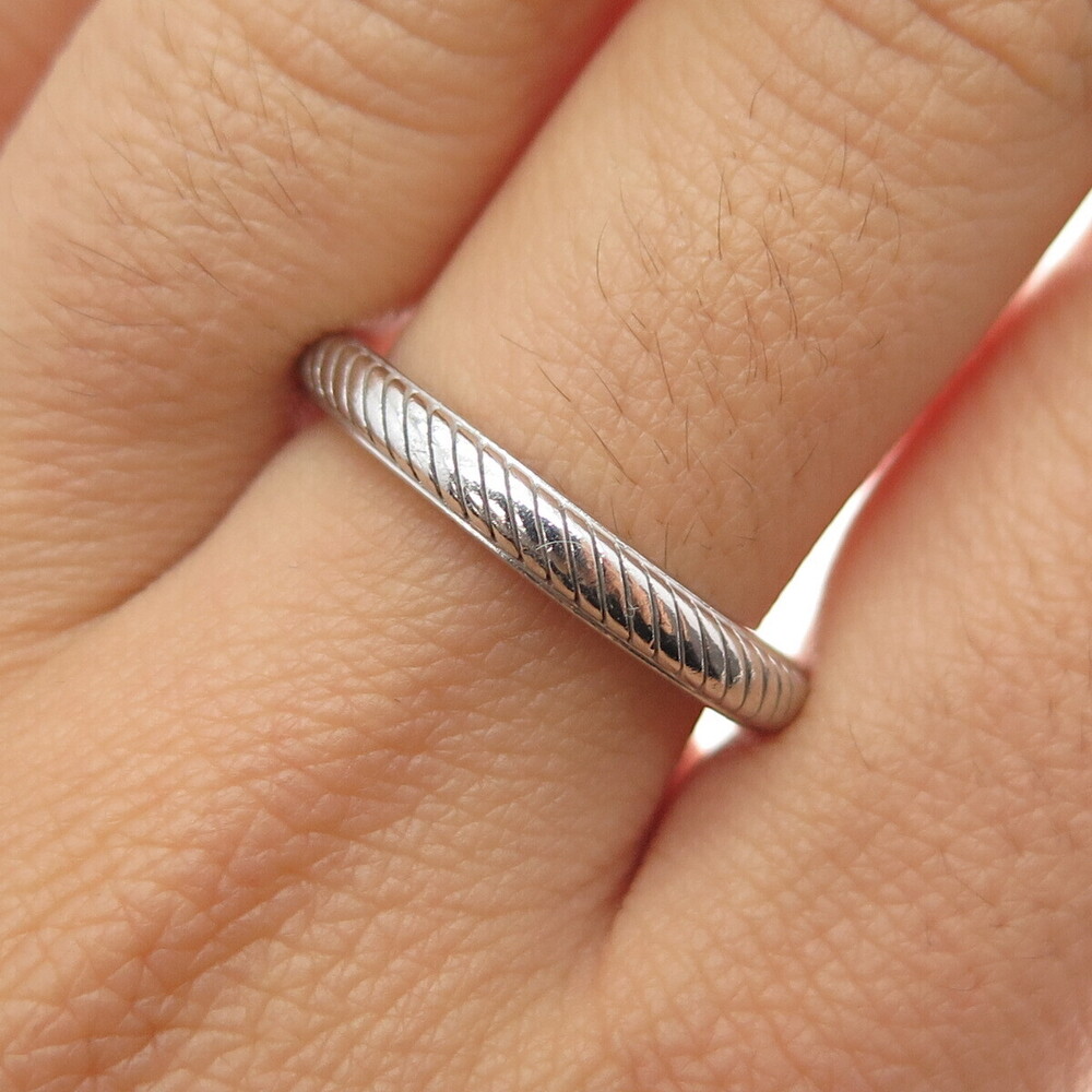 JUDITH RIPKA 925 Sterling Silver Band Ring Size 8.25